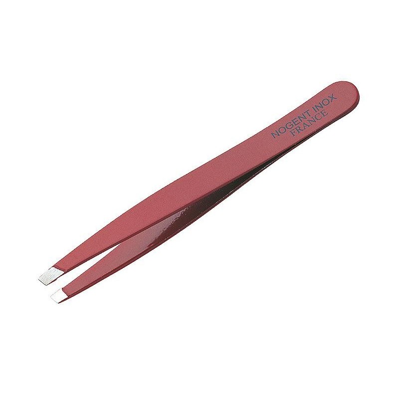 Pince à épiler rouge Nogent - 9,5 cm ( mors biais)